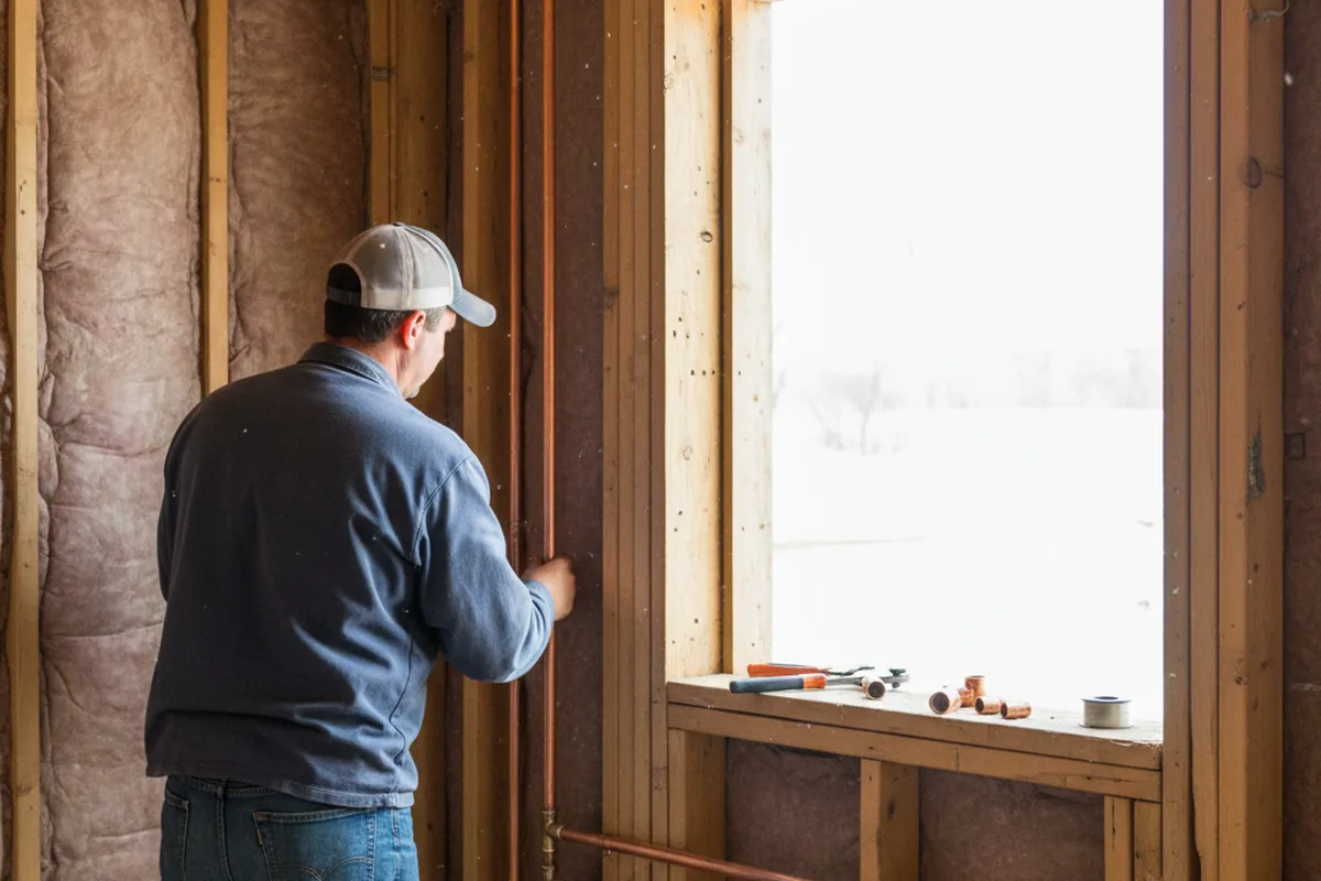 Licensed plumber running new copper supply lines in a Lone Star home
