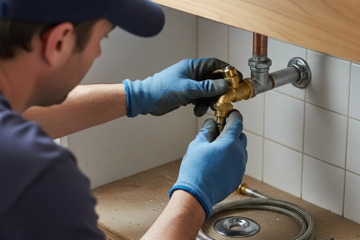 Shutoff valve and fitting work during Emergency Plumbing in Lone Star